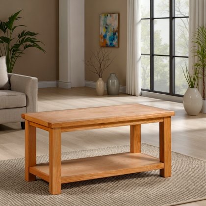Arundel Light Oak Large Coffee Table With Shelf Arundel Light Oak Large Coffee Table With Shelf