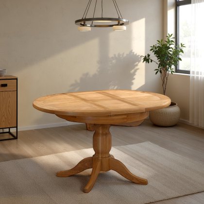 Arundel Light Oak Round Extending Pedestal Table Arundel Light Oak Round Extending Pedestal Table