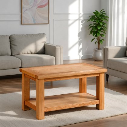 Arundel Light Oak Small Coffee Table With Shelf Arundel Light Oak Small Coffee Table With Shelf