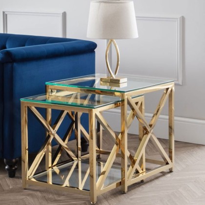 Kilver Nest Of Tables - Gold Kilver Nest Of Tables - Gold