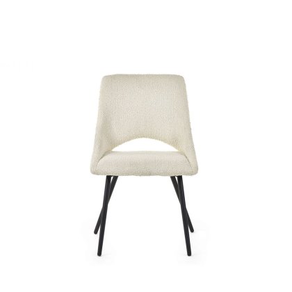 Bistro Chair in Boucle Ivory Fabric