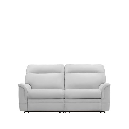 Hudson Double Power Recliner Large 2 Seater Sofa With Button Switches Single Motor