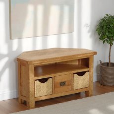 Salisbury Corner TV Unit with Baskets Salisbury Corner TV Unit with Baskets