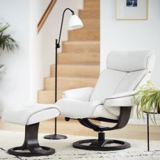 G Plan Bergen Recliner Chair and Stool in Leather