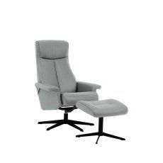 G Plan Lukas Recliner Chair and Stool in Leather