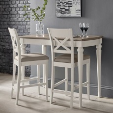Montreux Washed Oak and Soft Grey Bar Table Montreux Washed Oak and Soft Grey Bar Table