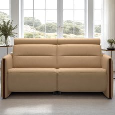Stressless Emily 2 Seater Sofa with Wood Arms in Leather Stressless Emily 2 Seater Sofa with Wood Arms in Leather