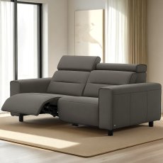 Stressless Emily 2 Seater Power Recliner with Wide Arms in Leather Stressless Emily 2 Seater Power Recliner with Wide Arms in Leather