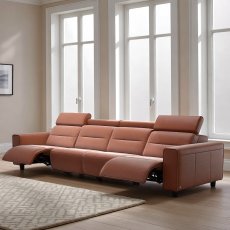 Stressless Emily 4 Seater Power Recliner with Wide Arms in Leather Stressless Emily 4 Seater Power Recliner with Wide Arms in Leather