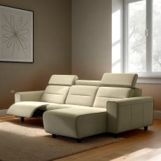 Stressless Emily 2 Seater, Power Left, Medium Longseat Right, with Wide Arms in Leather Stressless Emily 2 Seater, Power Left, Medium Longseat Right, with Wide Arms in Leather