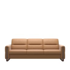 Stressless Fiona 3 Seater Sofa with Wood Arms in Leather Stressless Fiona 3 Seater Sofa with Wood Arms in Leather