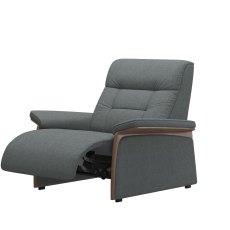 Stressless Mary Power Recliner with Wood Arms in Fabric Stressless Mary Power Recliner with Wood Arms in Fabric