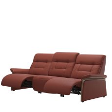 Stressless Mary 3 Seater Power Recliner with Wood Arms in Leather Stressless Mary 3 Seater Power Recliner with Wood Arms in Leather