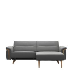 Stressless Stella 1.25 Seater with Large Longseat RHF, with Wood Arms in Leather Stressless Stella 1.25 Seater with Large Longseat RHF, with Wood Arms in Leather