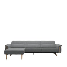 Stressless Stella 2.5 Seater with Large Longseat LHF, with Wood Arms in Fabric Stressless Stella 2.5 Seater with Large Longseat LHF, with Wood Arms in Fabric