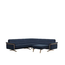 Stressless Stella Corner Group, 2 Seats LHF, 1 Seat with Medium Longseat RHF, with Wood Arms in Fabr Stressless Stella Corner Group, 2 Seats LHF, 1 Seat with Medium Longseat RHF, with Wood Arms in Fabr