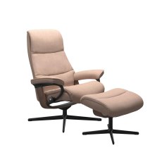 Stressless View Chair in Fabric, Cross Base with Footstool Stressless View Chair in Fabric, Cross Base with Footstool