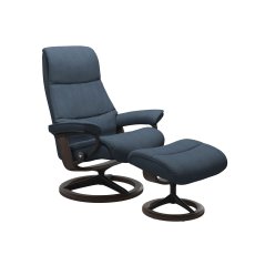 Stressless View Chair in Fabric, Signature Base with Footstool Stressless View Chair in Fabric, Signature Base with Footstool