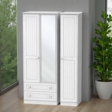 Warwick Tall Triple 2 Drawer Mirror Robe Warwick Tall Triple 2 Drawer Mirror Robe