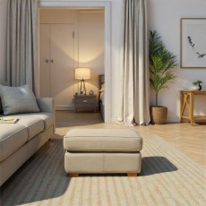 G Plan Seattle Footstool with Show Wood in Leather G Plan Seattle Footstool with Show Wood in Leather