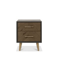 Sienna Fumed Oak & Peppercorn 2 Drawer Nightstand