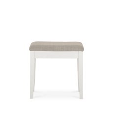 Ashby White Stool - Pebble Grey Fabric