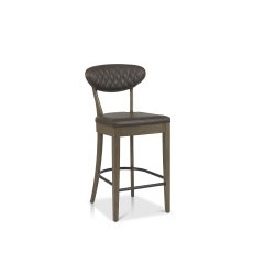 Ellipse Fumed Oak Upholstered Bar Stool (Pair)