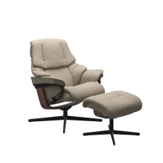 Stressless Reno Chair in Fabric, Cross Base with Footstool