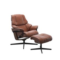 Stressless Reno Chair in Leather, Cross Base with Footstool