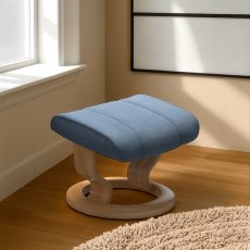 Stressless Consul Footstool in Fabric, Classic Base Stressless Consul Footstool in Fabric, Classic Base