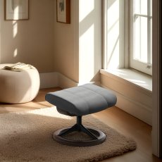 Stressless Consul Footstool in Leather, Signature Base Stressless Consul Footstool in Leather, Signature Base