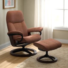 Stressless Consul Chair in Fabric, Signature Base with Footstool Stressless Consul Chair in Fabric, Signature Base with Footstool