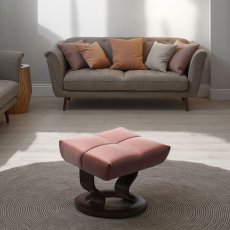 Stressless David Footstool in Leather, Classic Base Stressless David Footstool in Leather, Classic Base