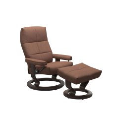 Stressless David Chair in Fabric, Classic Base with Footstool