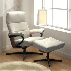 Stressless David Chair in Fabric, Cross Base with Footstool Stressless David Chair in Fabric, Cross Base with Footstool