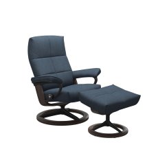 Stressless David Chair in Fabric, Signature Base with Footstool