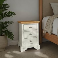 Hampstead Soft Grey and Pale Oak 3 Drawer Nightstand Hampstead Soft Grey and Pale Oak 3 Drawer Nightstand