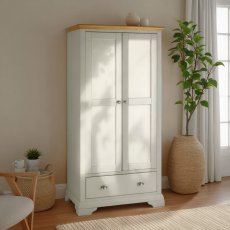 Hampstead Soft Grey and Pale Oak Double Wardrobe Hampstead Soft Grey and Pale Oak Double Wardrobe