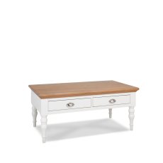 Montreux Washed Oak and Soft Grey Coffee Table - Turned Leg