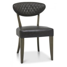 Ellipse Rustic Oak Upholstered Chair (Pair)