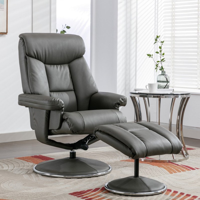 H Collection Lucasta Swivel Recliner Plush