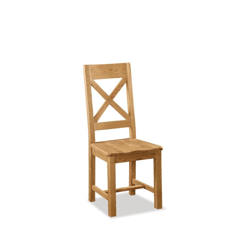 Global Home Salisbury Cross Back Chair with Wooden Seat (KD)