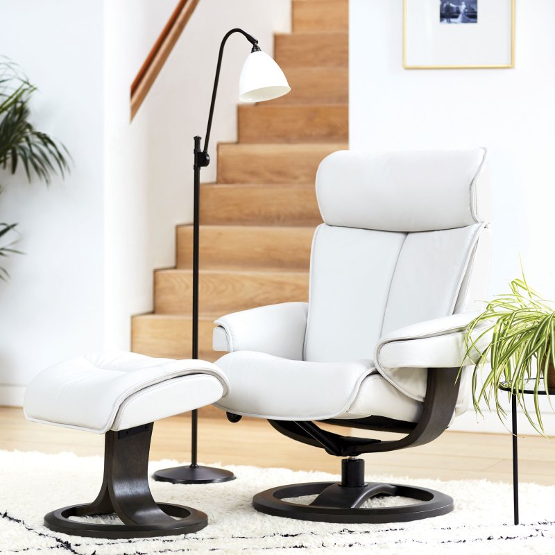 G Plan G Plan Bergen Recliner Chair and Stool in Leather