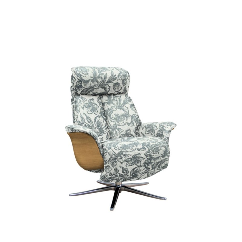 G Plan G Plan Oslo Power Recliner Chair with Veneered Side in Fabric