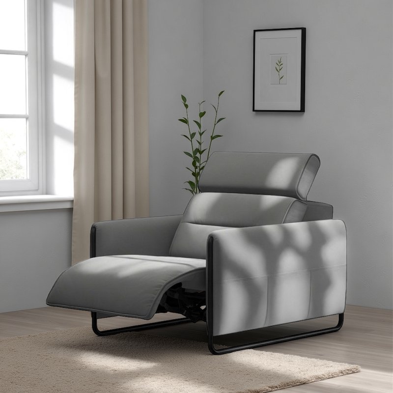 Stressless Stressless Emily Power Recliner with Steel Arms in Leather