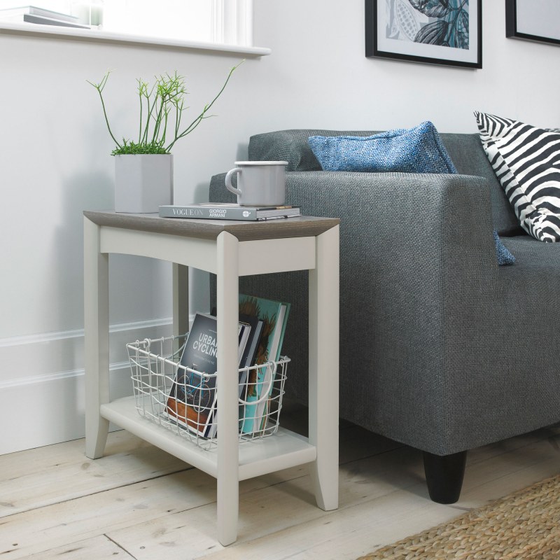 Bentley Designs Bergen Grey Washed Oak & Soft Grey Side Table