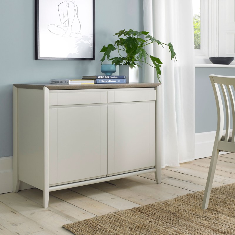 Bentley Designs Bergen Grey Washed Oak & Soft Grey Narrow Sideboard