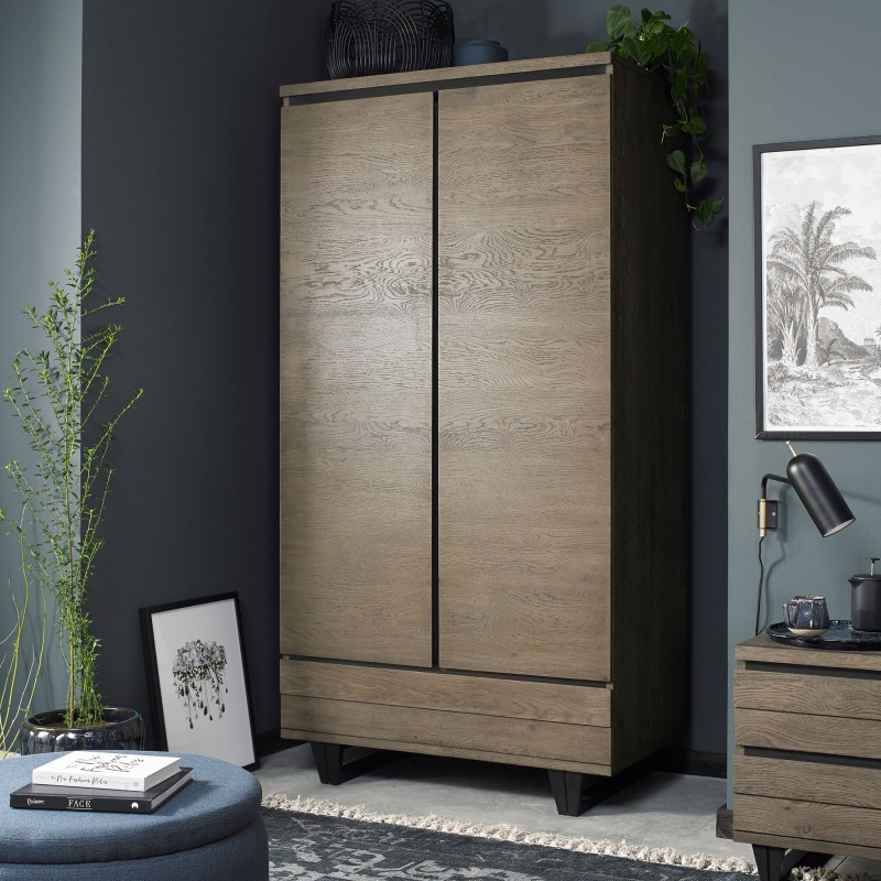 Bentley Designs Tivoli Weathered Oak Double Wardrobe