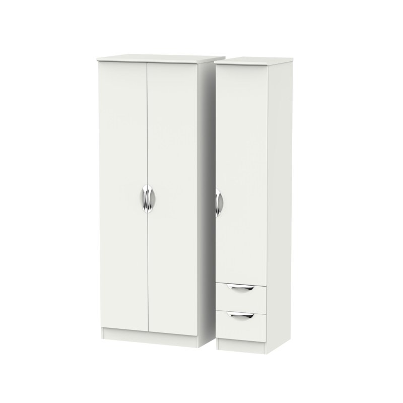 Welcome Furniture Camden Tall Triple Plain + Drawer Robe