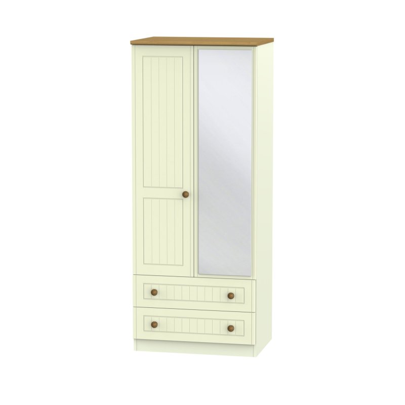 Welcome Furniture Warwick 2ft6 2 Drawer Mirror Robe